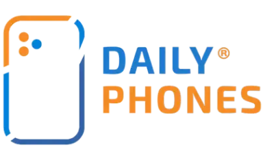 Logo von Daily Phones, auf weiß