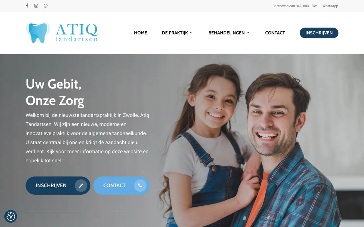 De website van Atiq Tandartsen